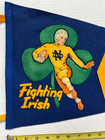 Vintage Collegiate University Of Notre Dame Fighting Irish Pennant  Banner 1950s