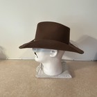 Bailey Buckhorn Brown Western Hat Size 7 1 4 Snake Print Band