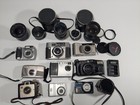Lot Of 22 Pcs  13lb Nikon Canon Agfa Samsung Kodak Lenses Digital   Film Cameras