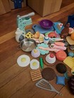 Lot Of Plastic Toy Fake Food Plates Utensils Misc Play Kids Children Pretend