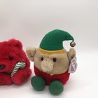 Holiday Swibco Puffkins Plush Lot Of 3 Elf Bear  Stuffed Animal Jangles W tag