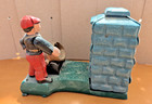 Vintage Cast Iron Artillery Piggy Bank Working Cannon Mechanism Painted Soldier