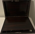 Antique 19th C  Victorian Rosewood Lap Desk  Mother Of Pearl-ink Bottle key