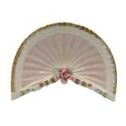 Vtg 4 Pc Vanity Set Fan Shell Trinket Box Tray Toothbrush Holder Ribbon Roses