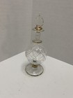 Egyptian Mini Perfume genie Bottle Blown Glass Clear Glass 3 