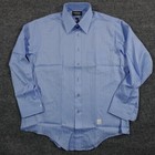 Vintage 70s Challenger Shirt Mens 16 5 34 Blue Button Up Dress Geometric 12849