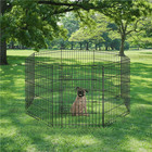 8 Panel Foldable Metal Dog Exercise Playpen For Outdoor  30 h  Black