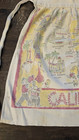 Antique Vintage California Map Souvenir Usc Ucla Landmarks Half Apron Hollywood