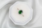 3 25 Ct Oval Cut Natural Emerald Diamond Engagement Ring 14k White Gold Size 7