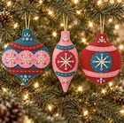 Diy Set Of 3 Vintage Bauble Christmas Felt Ornament Kit Embroidered   Sequin New