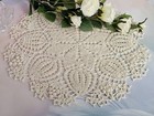 Crocheted Cotton Doily  Ivory Table Mat  Large  Openwork Crochet Doily  New 