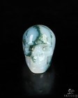 0 7  Green Moss Agate Hand Carved Crystal Skull  Realistic  Crystal Healing