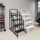 Industrial   Warehouse 4-step Stair Carbon Steel Rolling Stair W  2 Wheels New