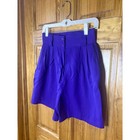 Studio C Vintage High Waisted Pleated Shorts Purple Size 9 10 Retro Made In Usa