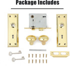 Mortise Lock Set For Interior Door  Vintage Antique Gold Door Knobs With Lock An