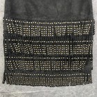 Alberta Ferretti Dress Sleeveless Black Suede Western Beaded Artsy Shift No Size