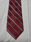 Vintage Men s Michael Kors Silk Dress Neck Tie Red Blue Plaid Designer Holiday