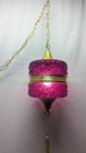 Vintage Large Mcm 60s Hanging Swag Lamp Glass Purple Gold Bubbles Grapes Retro