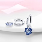Kunsir New 925 Sterling Silver Dangle Hoop Earrings Flower Charms Hypoallergenic