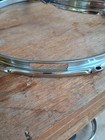 2  Vintage 1960 s Ludwig Chrome Over Brass 8 Hole Snare Drum Rim Set Downbeat 