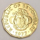 1977 Seychelles 10 Cents Arms Sailfish Fao Coin Xf 