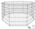24  Dog Playpen Crate 8 Panel Fence Pet Play Pen Exercise Puppy Kennel Cage Yard