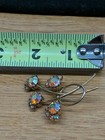 Vintage Antique Rhinestone Pin Brooch- Four Flowers