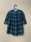 Vintage Polly Flinders Hand Smocked Plaid Dress Girls Size 5 Long Sleeve Bow