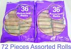 72 Rolls Preformed Assorted Coin Wrappers Tubes Nickels Quarters Dimes Pennies