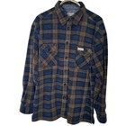 10 000ft Above Sea Level Men s Xxl Flannel Shirt Jacket Blue Brown Plaid Buttons