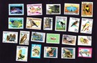 Worldwide Cancelled Stamps 190-200 Pieces In Different -- Birds insects wildlife