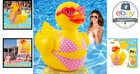 Giant Inflatable Duck Pool Float 4 Ft Yellow With Pink Bikini Summer Fun