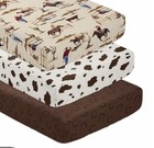 New Sweet Jojo Designs Wild West Cowboy Collection Crib Sheets  pack Of 3  