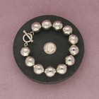 Sterling Silver Hammered Bead Chain Toggle Bracelet Size 6 75in