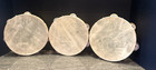 Vtg Set Of 3-8 In  Tambourines Adul child Wood W metal Jingles Skin Top edu chur