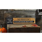 Custom Family Haunted House Sign - Rustic Hand Made Halloween Wooden