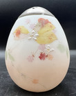 Mt Washington Glass-egg Shape Sugar Shaker muffineer-floral Enameled Decor 4 1 2