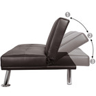 Modern Tufted Faux Leather Futon Sofa Bed Couch Loveseat Sleeper Adjust Espresso