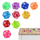 10pcs D20 Dice Opaque Twenty Sided Dice For Board Game Acrylic Mixed Color