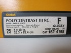 Kodak Polycontrast Iii Rc F Glossy  25 -sheet 8 x10  Sealed  New Old Stock