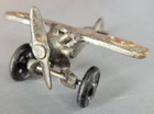 Hubley 1930s Cast Iron Toy Plane Red And Yellow Star Army Monoplane 4 5  Antique