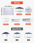 10x10 Pop Up Canopy Sidewall Waterproof Sun Shade Tent White Single Wall