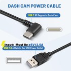 Eway Usb C Dash Cam Power Cord  13ft 4m   90 Degree Usb-a 2 0 To Type-c Cable   