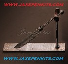 Jaxe Pen Kits Damascus Steel Burl Walnut Desk Set