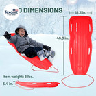 3 Sliders Xtreme Flexible Adults And Kids Plastic Toboggan Snow Sled For Up To 2