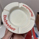 Vintage Budweiser King Of Beers Ashtray Haeger Made In Usa White Ceramic 5 1 4  