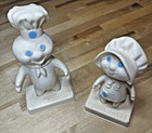 Vintage Pillsbury Doughboy Couple Poppie And Poppin Fresh 1971 W  Stands Rubber