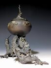 19th Century Dragon Design Copper Incense Burner  Statue Okimono Antique Japan