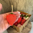 Fabric Strawberries Set In Basket Summer Home Decor Fast Ship New