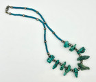Vintage Sw Native American Turquoise Nuggets   Beads 18  Necklace 34 45g 